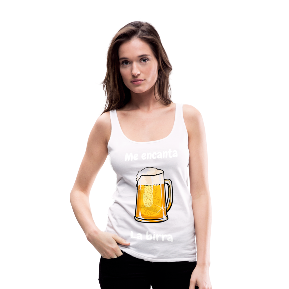 Camisa sin mangas me encanta la birra - blanco