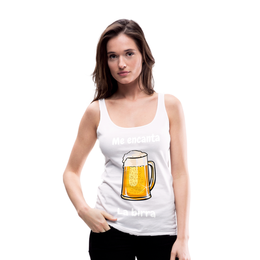 Camisa sin mangas me encanta la birra - blanco