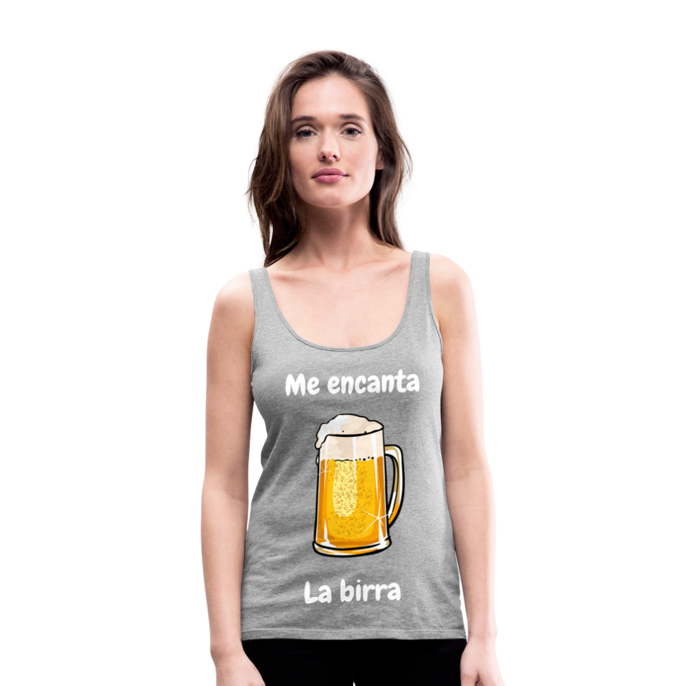 Camisa sin mangas me encanta la birra - gris jaspeado
