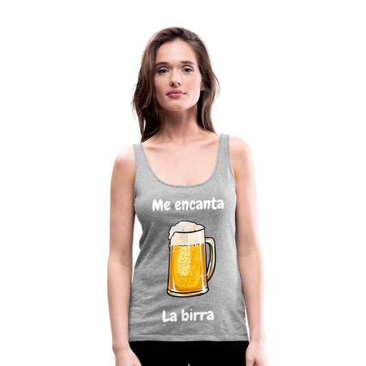 Camisa sin mangas me encanta la birra - gris jaspeado
