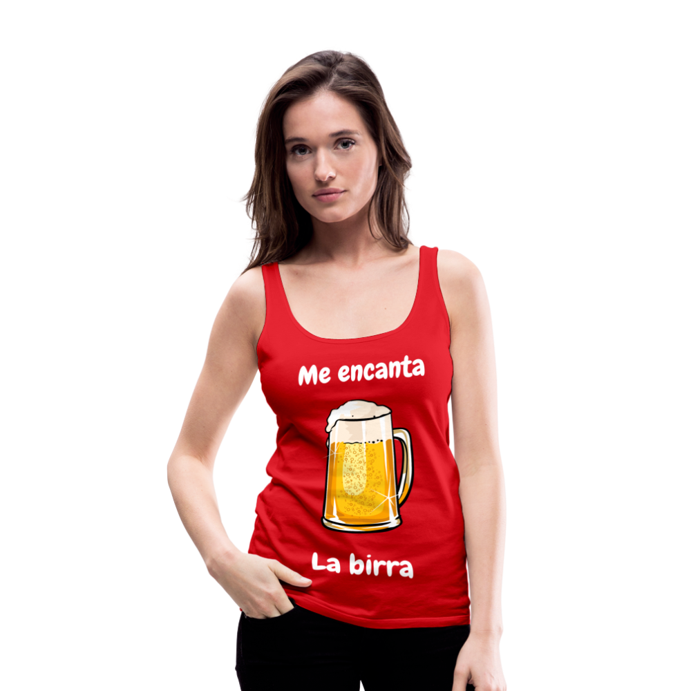 Camisa sin mangas me encanta la birra - rojo