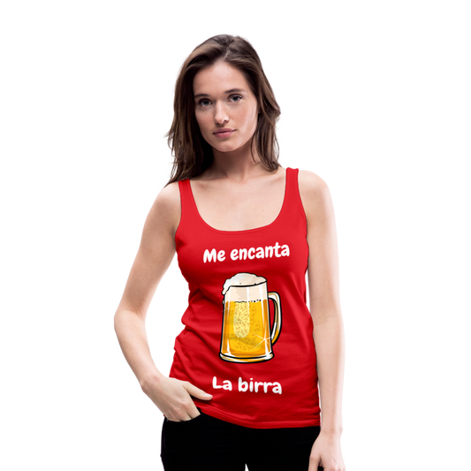 Camisa sin mangas me encanta la birra - rojo