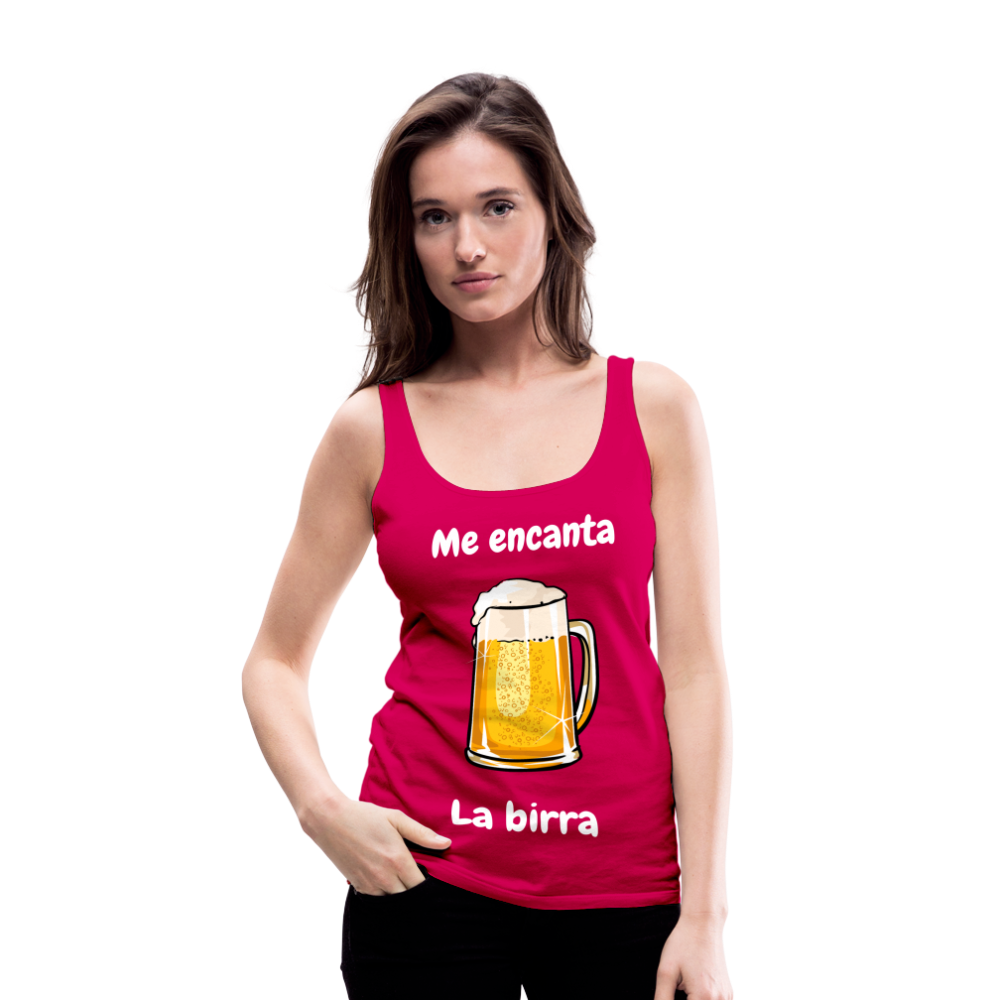 Camisa sin mangas me encanta la birra - rosado oscuro