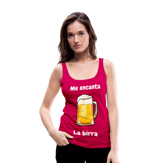 Camisa sin mangas me encanta la birra - rosado oscuro