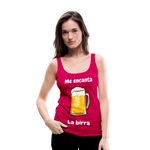 Camisa sin mangas me encanta la birra - rosado oscuro