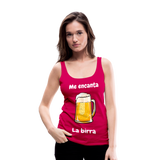 Camisa sin mangas me encanta la birra - rosado oscuro