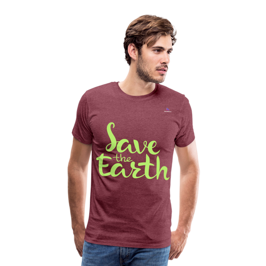 Camisa Save the earth - rojo bordeaux salpicado
