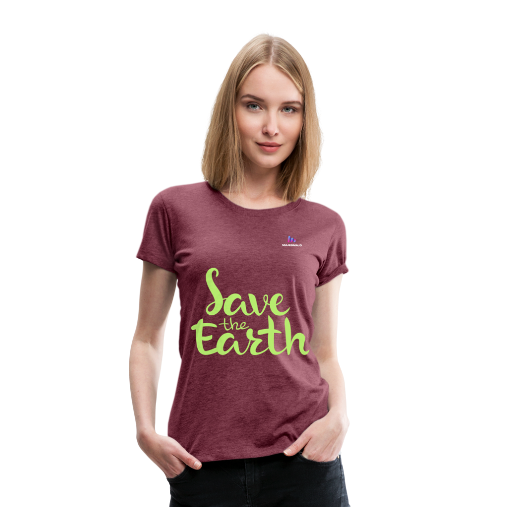 Camisa save the earth - rojo bordeaux salpicado