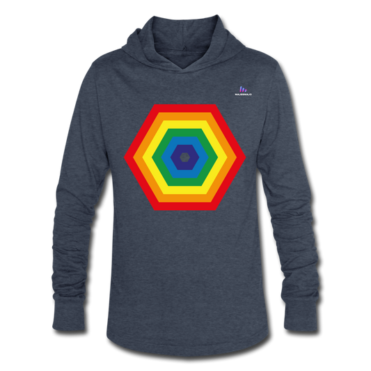 Sudadera "Rainbow hexagon" - azul jaspeado