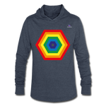 Sudadera "Rainbow hexagon" - azul jaspeado