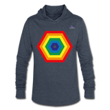 Sudadera "Rainbow hexagon" - azul jaspeado