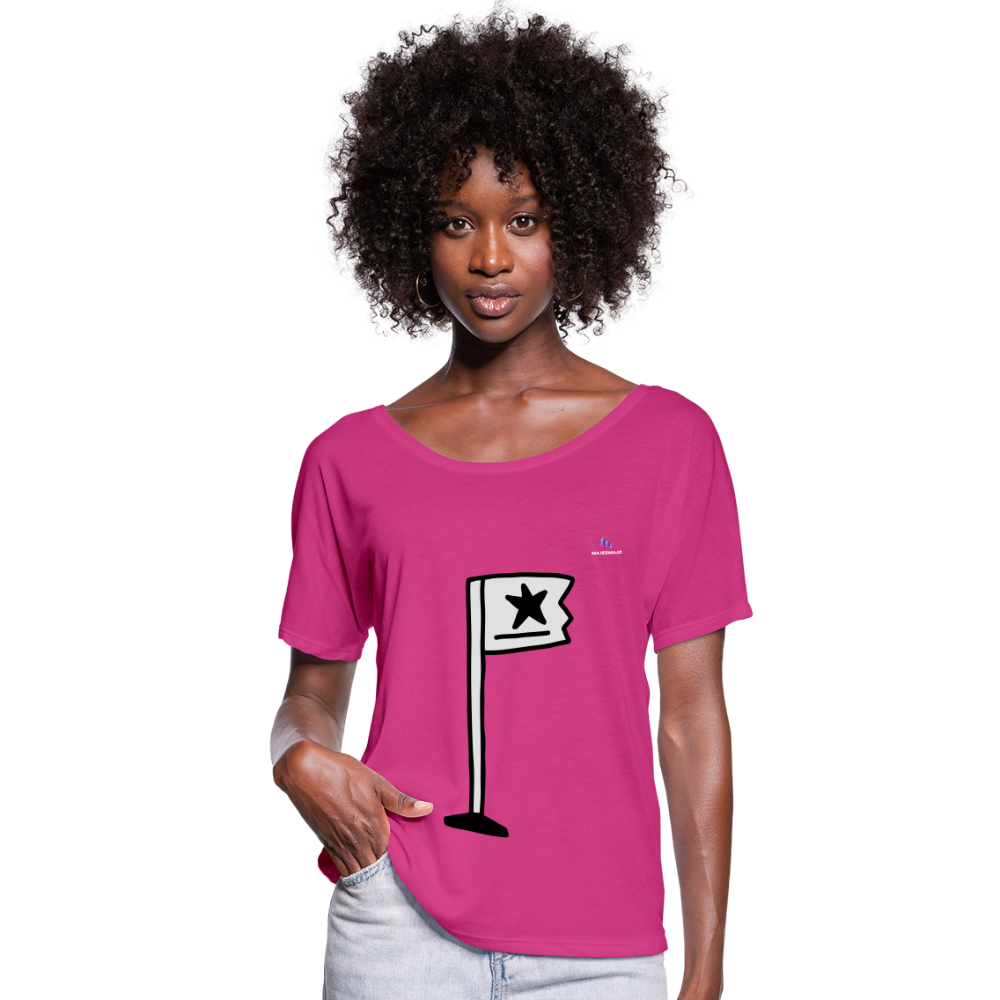 Camisa con mangas murciélago de Bella + Canvas "Flag" - rojo fucsia