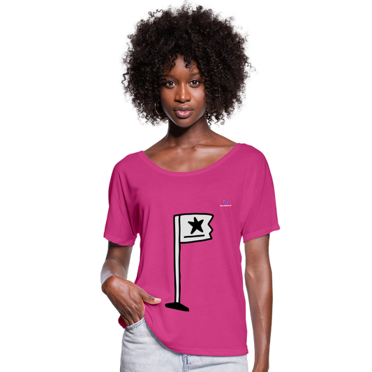 Camisa con mangas murciélago de Bella + Canvas "Flag" - rojo fucsia