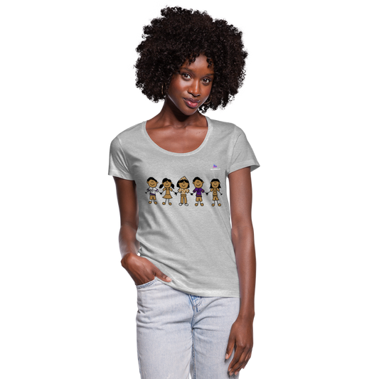 Camiseta con escote redondo "Kids" - gris jaspeado