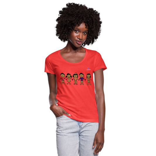 Camiseta con escote redondo "Kids" - coral