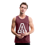 Tank top premium "A" - rojo bordeaux salpicado