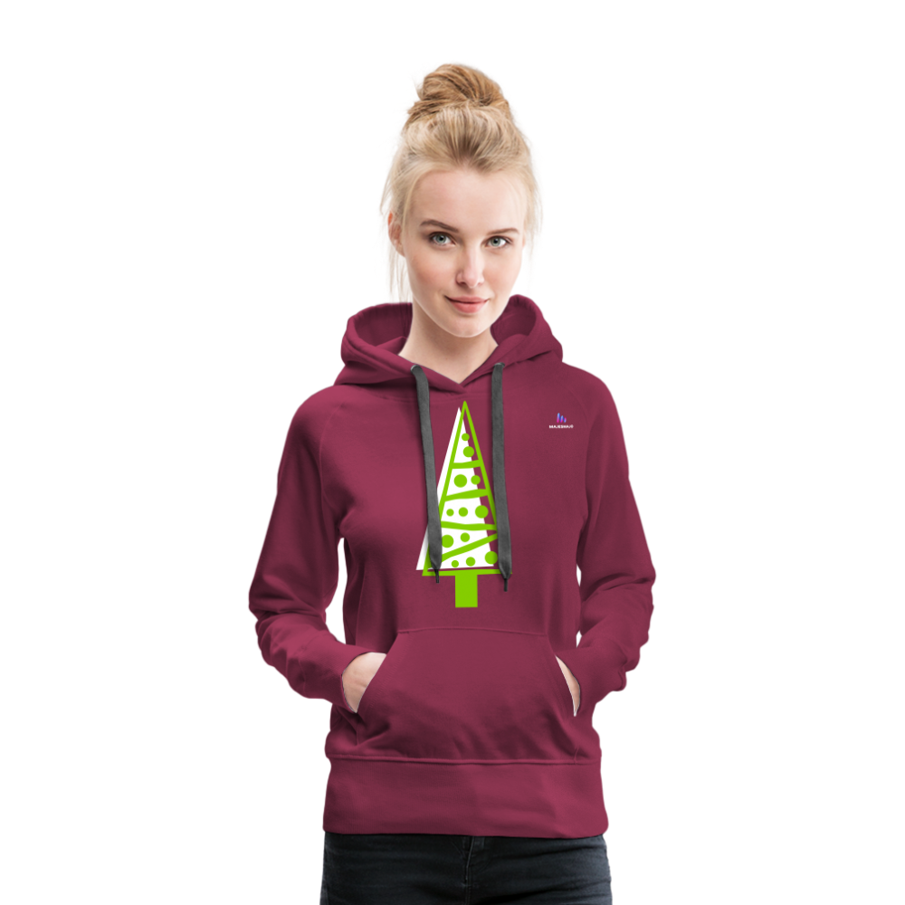 Sudadera con capucha premium"Christmas Tree" - rojo bordeaux
