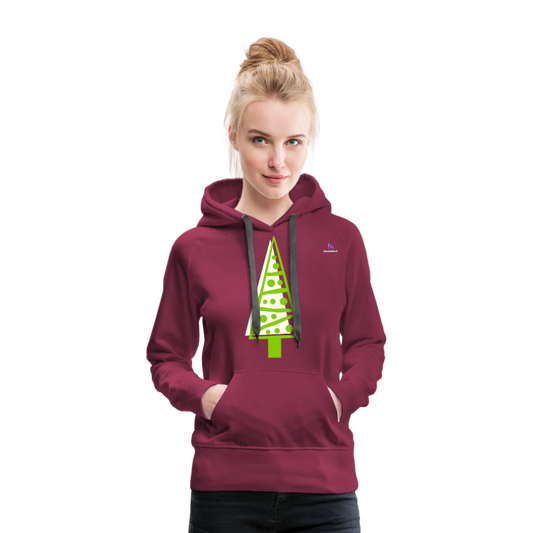 Sudadera con capucha premium"Christmas Tree" - rojo bordeaux