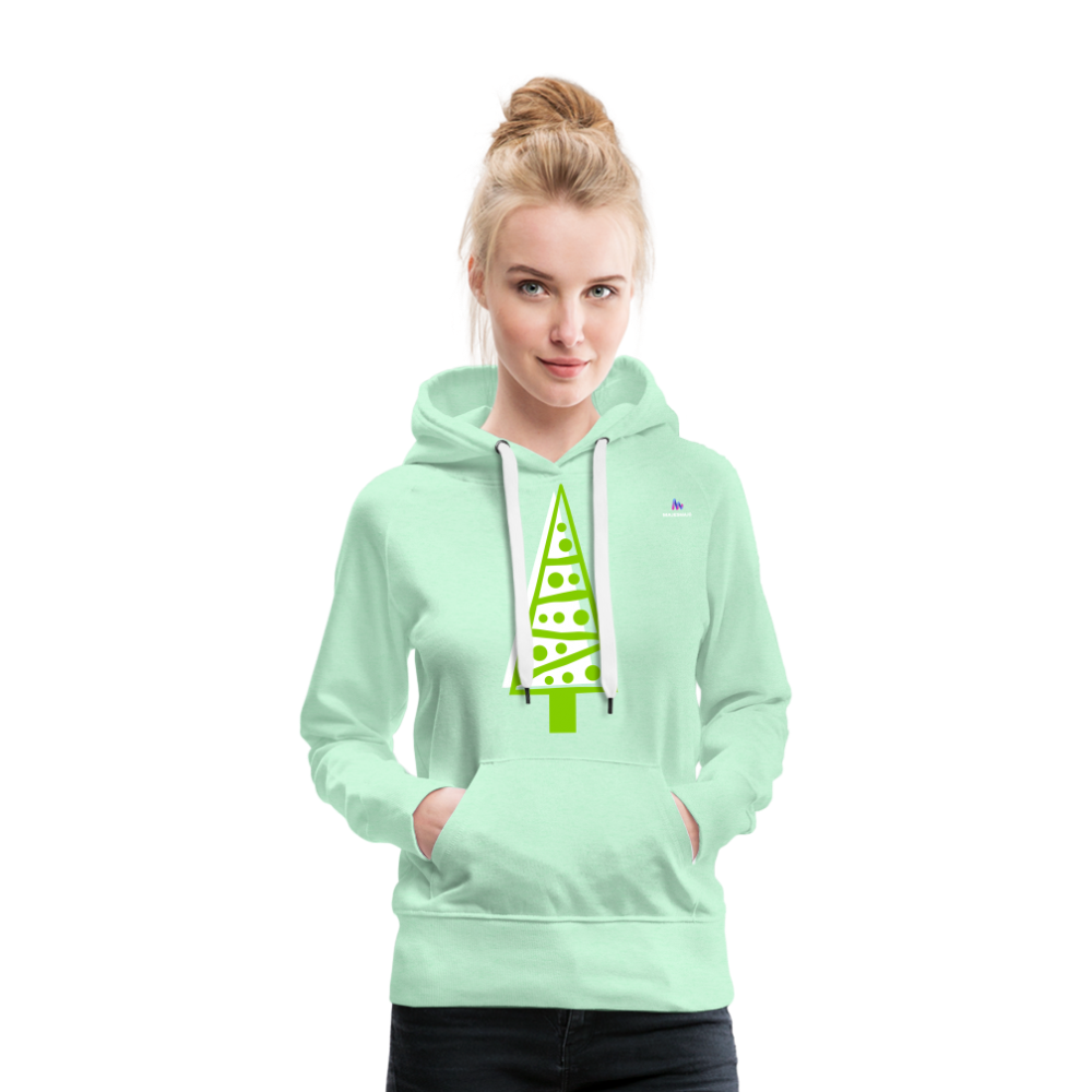 Sudadera con capucha premium"Christmas Tree" - verde menta claro