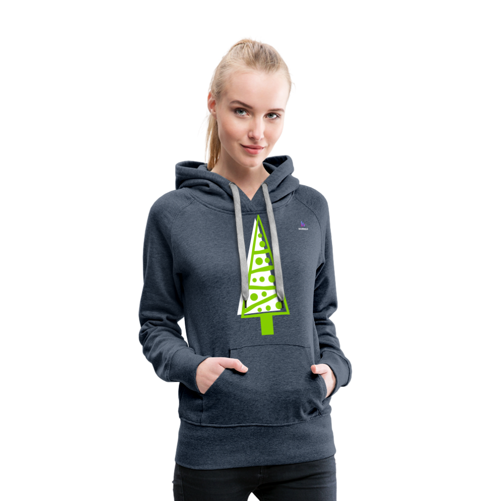 Sudadera con capucha premium"Christmas Tree" - azul vaquero