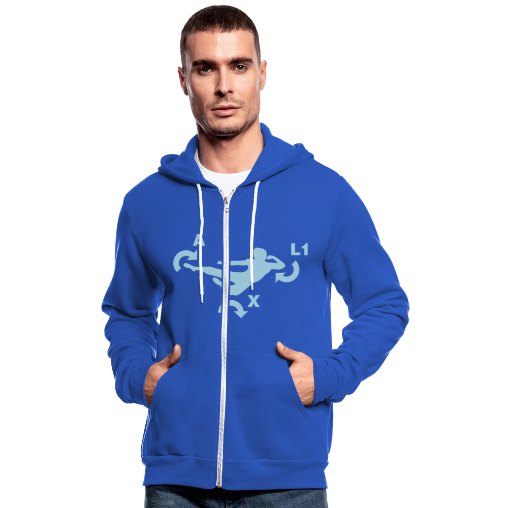 Chaqueta con capucha de Bella + Canvas "Karate" - azul intenso