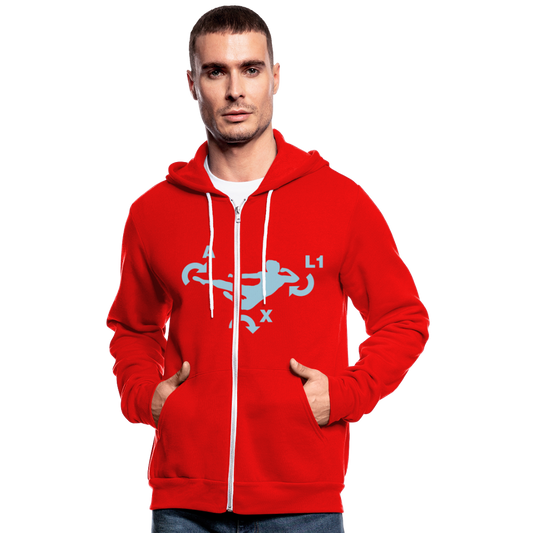 Chaqueta con capucha de Bella + Canvas "Karate" - rojo clásico