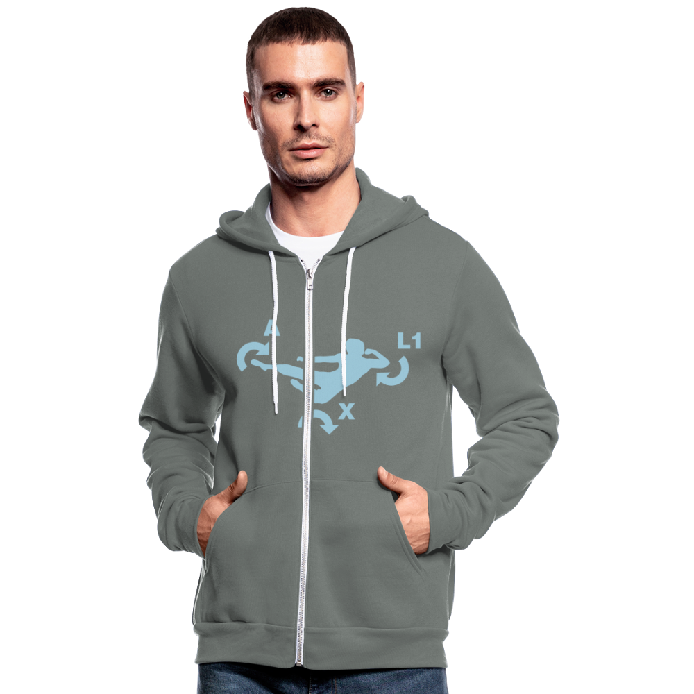 Chaqueta con capucha de Bella + Canvas "Karate" - gris