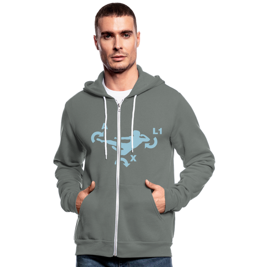 Chaqueta con capucha de Bella + Canvas "Karate" - gris