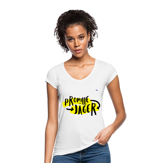 Camisa vintage "Promillejäger" - blanco