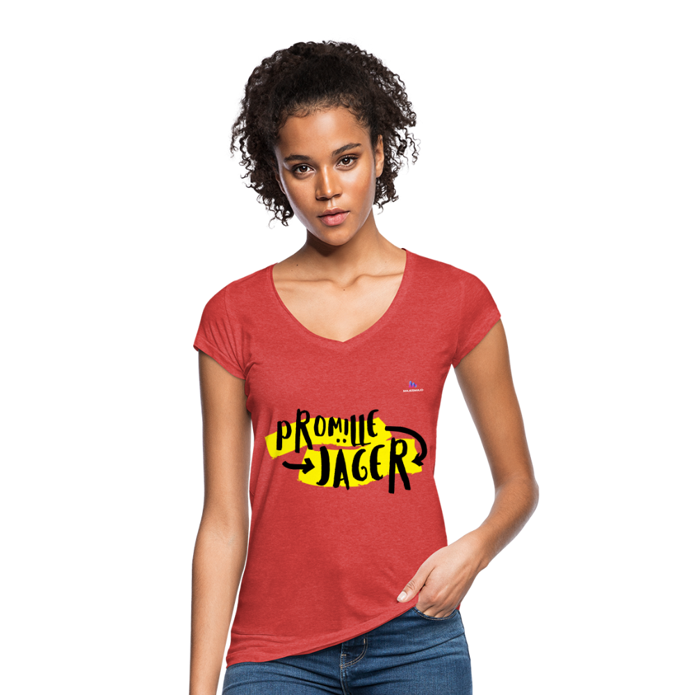 Camisa vintage "Promillejäger" - rojo salpicado