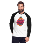 Raglan Manga larga "Christmas Bear" - blanca/negro