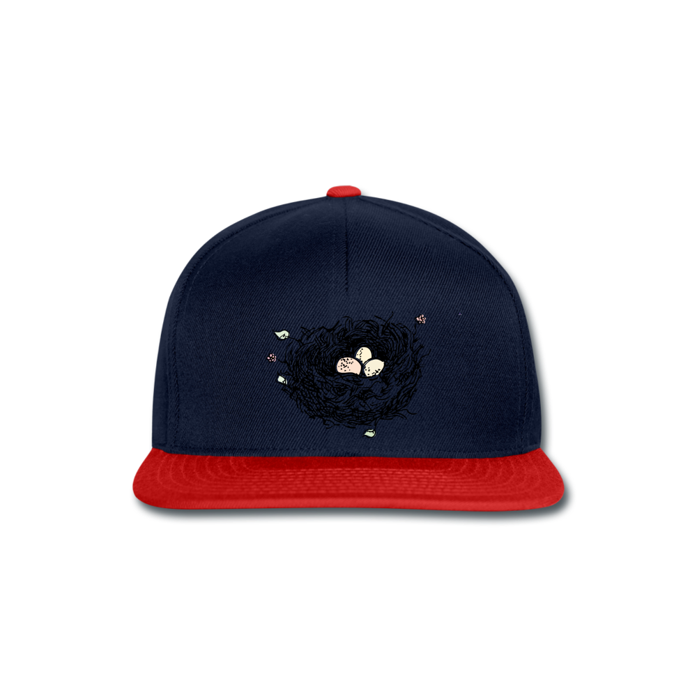 Gorro "nido" - azul marino/rojo