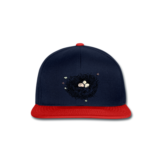 Gorro "nido" - azul marino/rojo