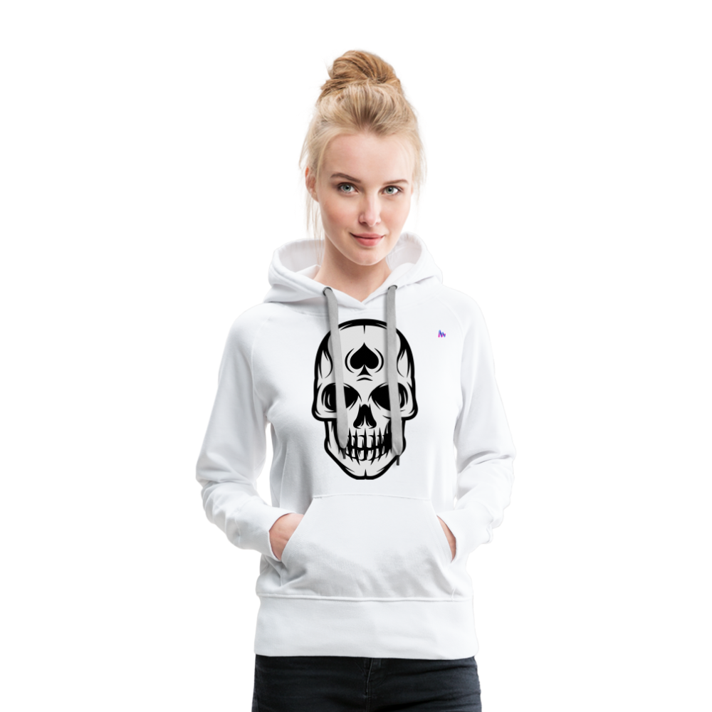 Sudadera con capucha premium "spade skull" - blanco