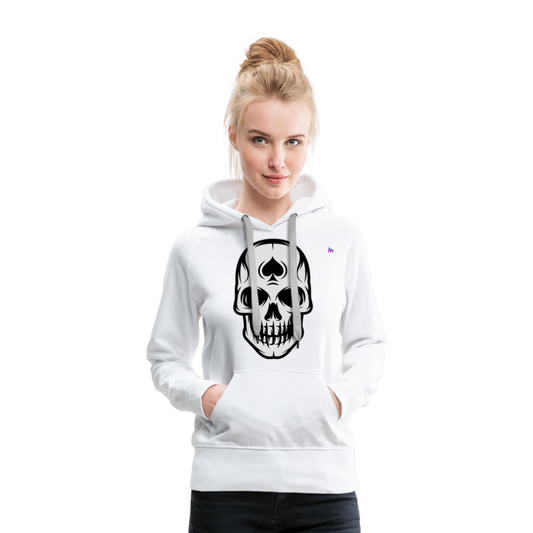 Sudadera con capucha premium "spade skull" - blanco