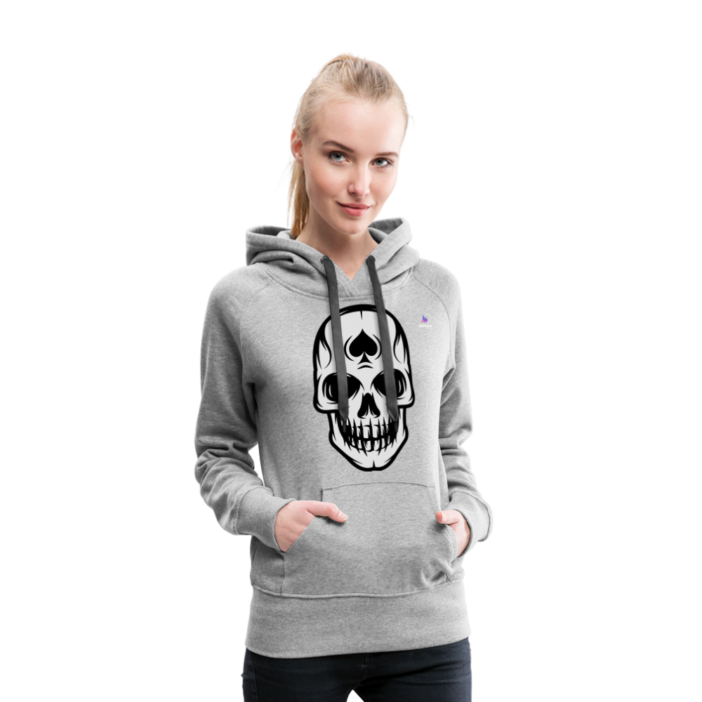 Sudadera con capucha premium "spade skull" - gris jaspeado
