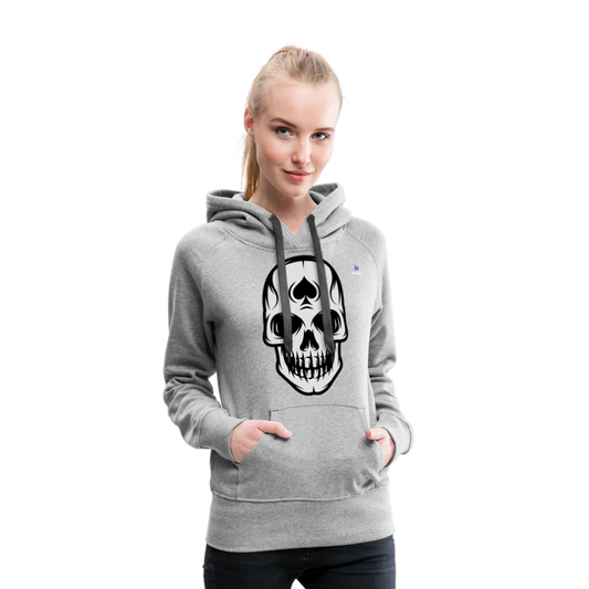 Sudadera con capucha premium "spade skull" - gris jaspeado
