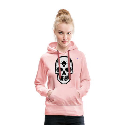 Sudadera con capucha premium "spade skull" - rosa cristal