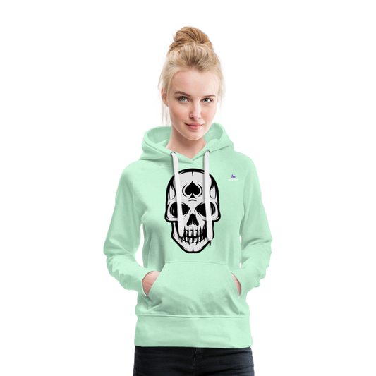 Sudadera con capucha premium "spade skull" - verde menta claro