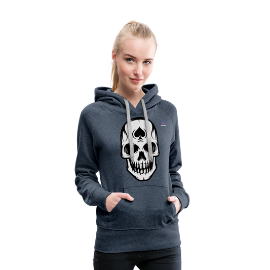 Sudadera con capucha premium "spade skull" - azul vaquero