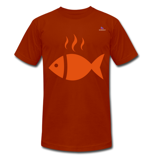 Camisa by Bella & Canvas "Fish" - colores ladrillo