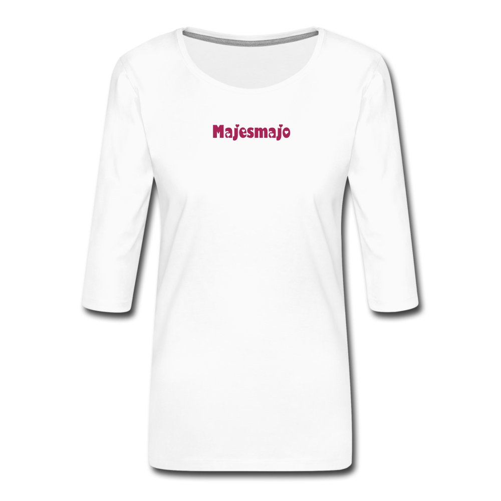 Women's Premium 3/4-Sleeve T-Shirt - blanco