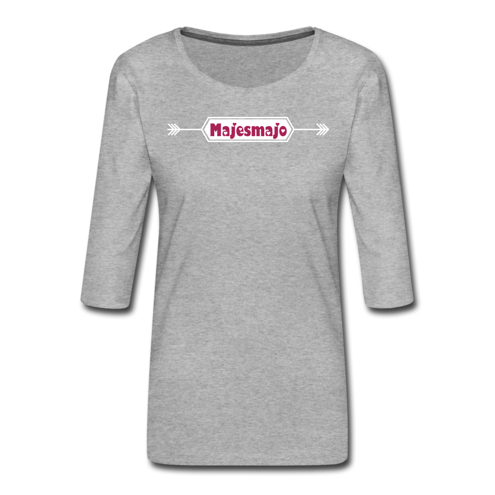 Women's Premium 3/4-Sleeve T-Shirt - gris jaspeado