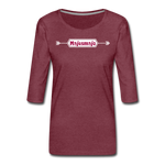 Women's Premium 3/4-Sleeve T-Shirt - rojo bordeaux salpicado