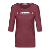 Women's Premium 3/4-Sleeve T-Shirt - rojo bordeaux salpicado