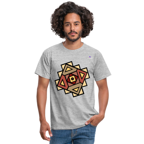 Men's T-Shirt "Native American Symbol" - gris jaspeado