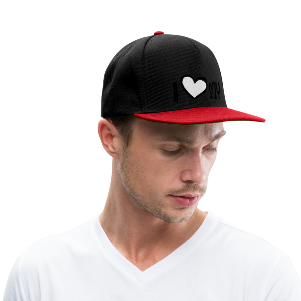 Snapback Cap "i love my" - negro/rojo