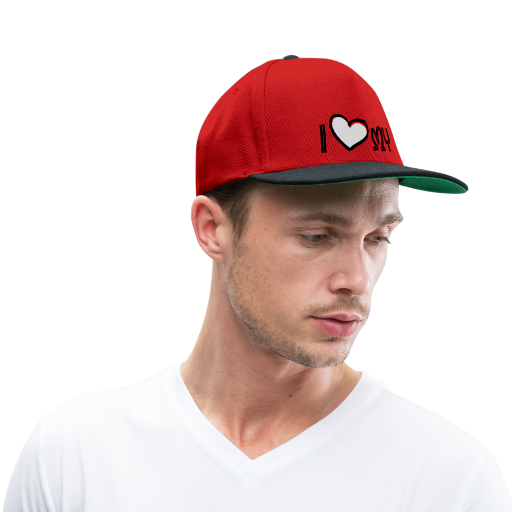 Snapback Cap "i love my" - rojo/negro