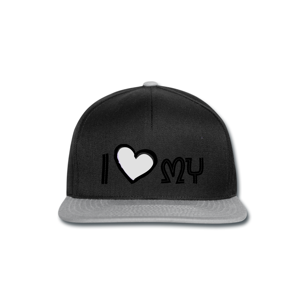 Snapback Cap "i love my" - negro/gris