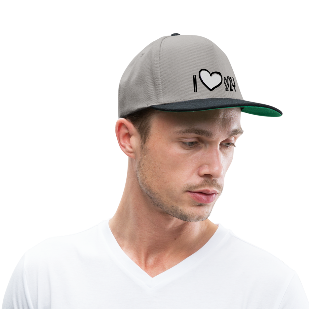 Snapback Cap "i love my" - gris grafito/negro